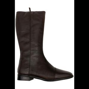Trotters Women's Alexis Tall Shaft Leather Boots Dark Brown - Narrow